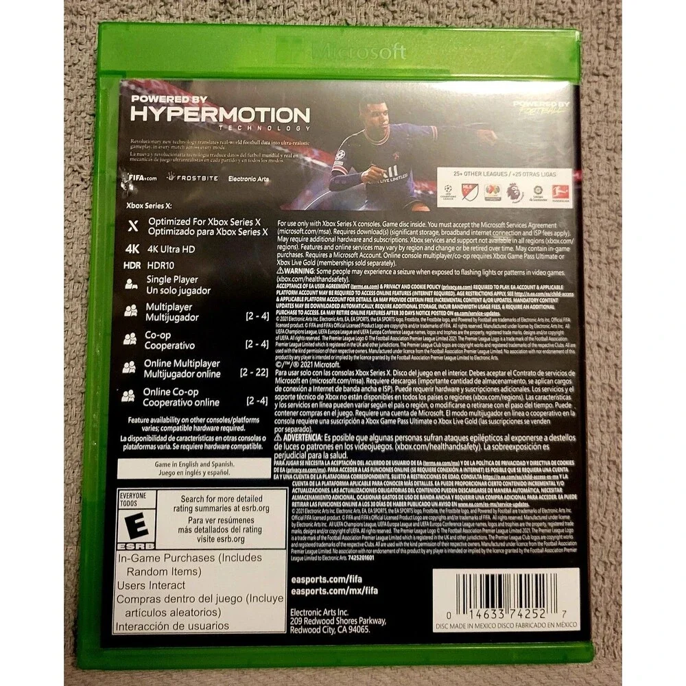 Xbox One FIFA 22 EA Sports (Microsoft Xbox One 2021) Complete CIB Tested